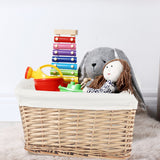 4 Piece Wicker Storage Baskets With Liner Set - Front View