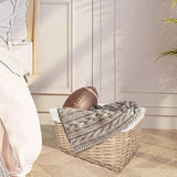 4 Piece Wicker Storage Baskets With Liner Set - Top-Down View