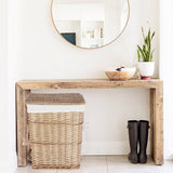 6 Piece Wicker Storage Baskets With Liner Set - Front View