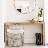 4 Piece Wicker  Storage Baskets With Liner Set - Front View