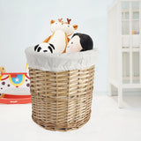 5 Piece Wicker Storage Baskets With Liner Set - Front View