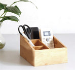 Bamboo Storage Box with 4 Slots, Storage