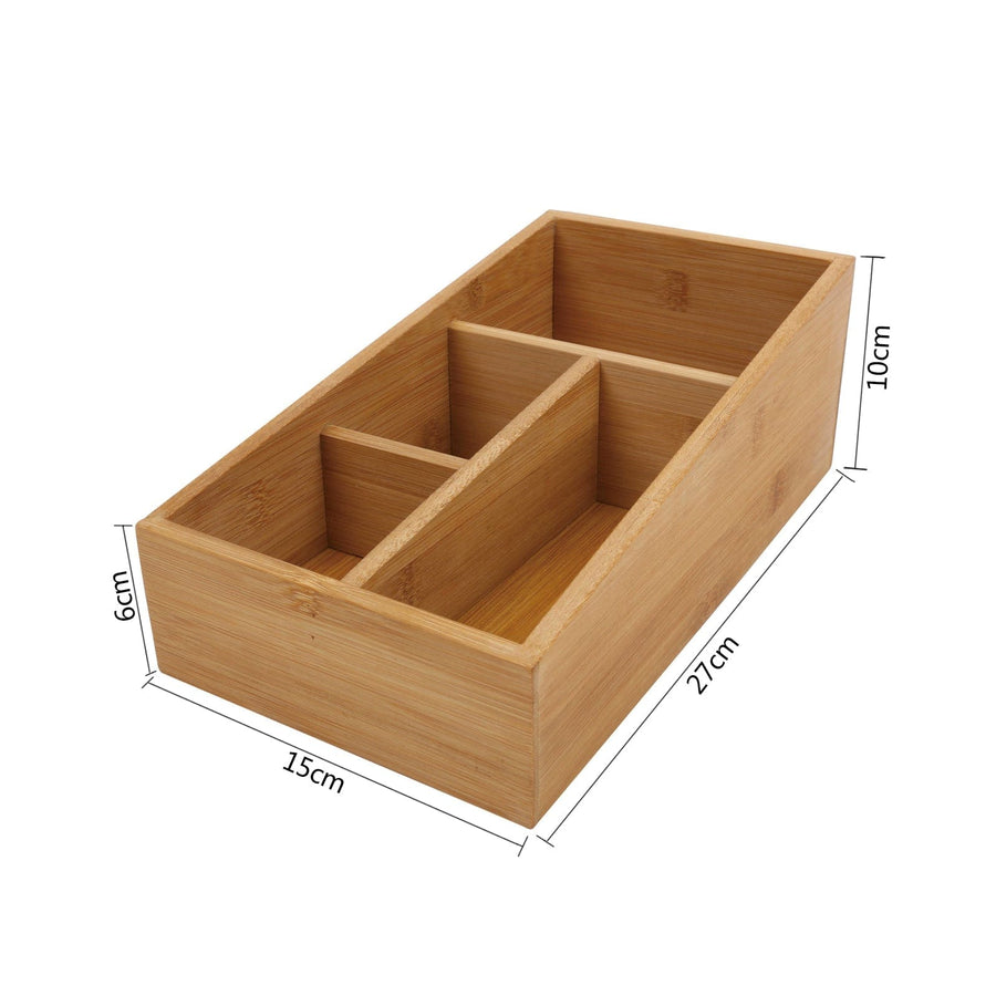 Bamboo Storage Box with 4 Slots, image 5