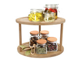 Bamboo Lazy Susan Turntable 2 Tiers - Top-Down View