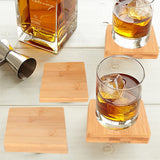 Bamboo Unique Drink Coasters Set of 4 - Front View