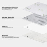 6cm Memory Foam Topper with Bamboo Mattress Cover - Queen - 45-Degree Angle