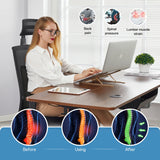 2 Pack Memory Foam Lumbar Support Cushion with Black Cover - Top-Down View