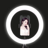 LED Studio Ring Light with Stand and Phone Holder 20cm - Top-Down View