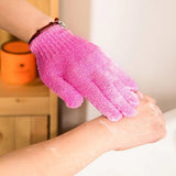 LIVING TODAY Exfoliating Gloves Pink - Front View