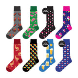 Colorful Socks - 8 Pairs Funny Colorful Dress Socks one Size 5-13 Men Socks Women Socks - Rear View