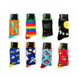 8 Pairs Fashion Novelty Funny Socks one Size 5-13 Men and Women Socks #3 - Side View