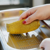 8PK Non Scratch Mesh Sponge Metallic Silver and Gold - Front View