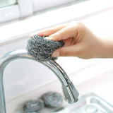 Stainless Steel Kitchen Cleaning Scourers 12Pcs - Top-Down View