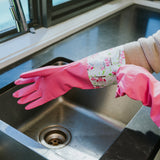 SPIFFY Deluxe Latex Household Cleaning Gloves - Front View