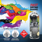 3PK 250g Spray Paint Can For Interior and Exterior 26 colours Fast Dry - Silver - Front View