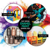 3PK 250g Spray Paint Can For Interior and Exterior 26 colours Fast Dry - Gloss Green - Side View