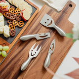 Clevinger Smiley 4 Piece Stainless Steel Cheese Knife Set - Front View