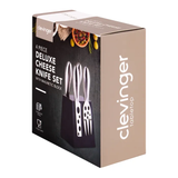 Clevinger Hobson 4 Piece Stainless Steel Cheese Knife Set With Magnetic Block - 45-Degree Angle