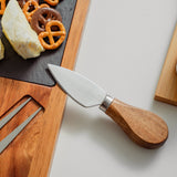 Clevinger 4 Piece Acacia Wood & Slate Cheese Board With Knife Set - Side View