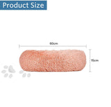 Plush Donut Faux Fur Calming Pet Nest - Salmon Pink - M - Top-Down View