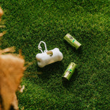 LIVINGTODAY Pet Dog Poop Dispenser and 45 Biodegradable Unscented Waste Bags - Front View