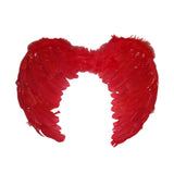 Large feather angel wings assorted colours - Black - Low Angle