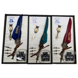 Harry Potter Vintage Feather Dip Pen Writing Set with ink Calligraphy Quill Pen Gifts - NAVY BLUE