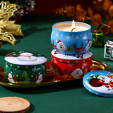 4 Pcs of Scented Candle Tinplate Jar Wax Plant Candle Christmas Gift - Top-Down View