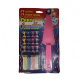 4 Sets of Party candles with Cake server sets - 45-Degree Angle