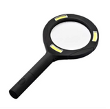 LED Magnifying Glass with COB Light-250 Lumens Glass Lens Ergonomic Handle - Front View