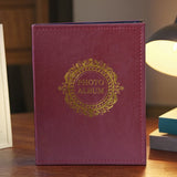 Classic photo album 200 Pcs 4x6 photos Red and Black - Black - Top-Down View