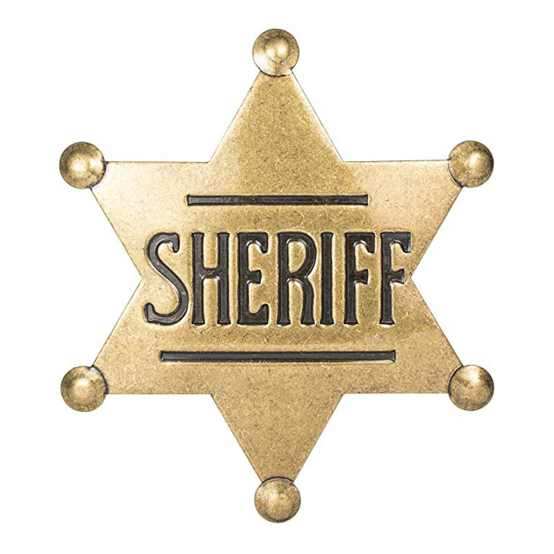 METAL SHERIFF BADGE ASSORTED COLOURS - Black