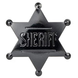 METAL SHERIFF BADGE ASSORTED COLOURS - Black - Rear View