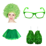 School house carnival colour celebrates kit Wig Glasses Tutus and Pom Poms - Blue - Front View