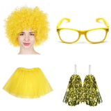 School house carnival colour celebrates kit Wig Glasses Tutus and Pom Poms - Blue - Top-Down View