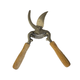 Curved Pruning Shears | Wooden Handle - Front View