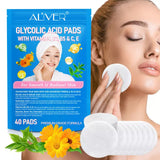 ALIVER Glycolic acid pads with vitamins B3,B5 & C,E 40 PADS - Front View