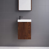 450*250*553mm Vienna Brown Oak Wall Hung Mini Vanity For Small Bathroom - Front View