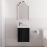 450*250*550mm Vienna Matt Black Wall Hung Mini Vanity - Front View