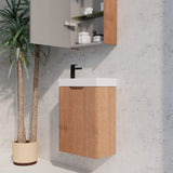 450*250*553mm Vienna Solid Timber Wall Hung Mini Vanity For Small Bathroom - Side View