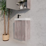 450*250*550mm Vienna White Oak Wall Hung Mini Vanity - Side View