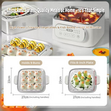 Hoper Layer Multifunctional Three-layer Stainless Steel Steamer AU Modeal - Side View