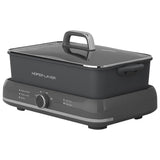 HOPER LAYER Electric Hot Pot 6L ??Multifunctional Nonstick Cooker with Grill, Boil, Simmer & Fry Modes 2000W Power, Square Removable Pot