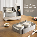 Hoper Layer Electric Food Steamer 16L Large Capacity 10 Second Start 24H Timer Independent Water Tank - Top-Down View