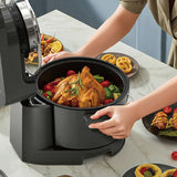 Hoper Layer Multi-functional 2 in 1 air fryer & smokeless BBQ grill  KZ-50 - Top-Down View