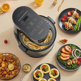 Hoper Layer Multi-functional 2 in 1 air fryer & smokeless BBQ grill  KZ-50 - 45-Degree Angle