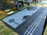 Country Grey 5m x 2.4m recycled poly mat - Front View