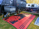 Country Orange 3m x 1.8m recycled poly mat - Side View