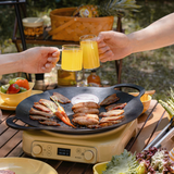 BUYDEEM Grill Pan Nonstick 36cm Round BBQ Griddle Indoor or Outdoor Cooking
