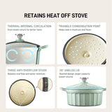 BUYDEEM CP521 Enameled Cast-Iron Dutch Oven - Side View